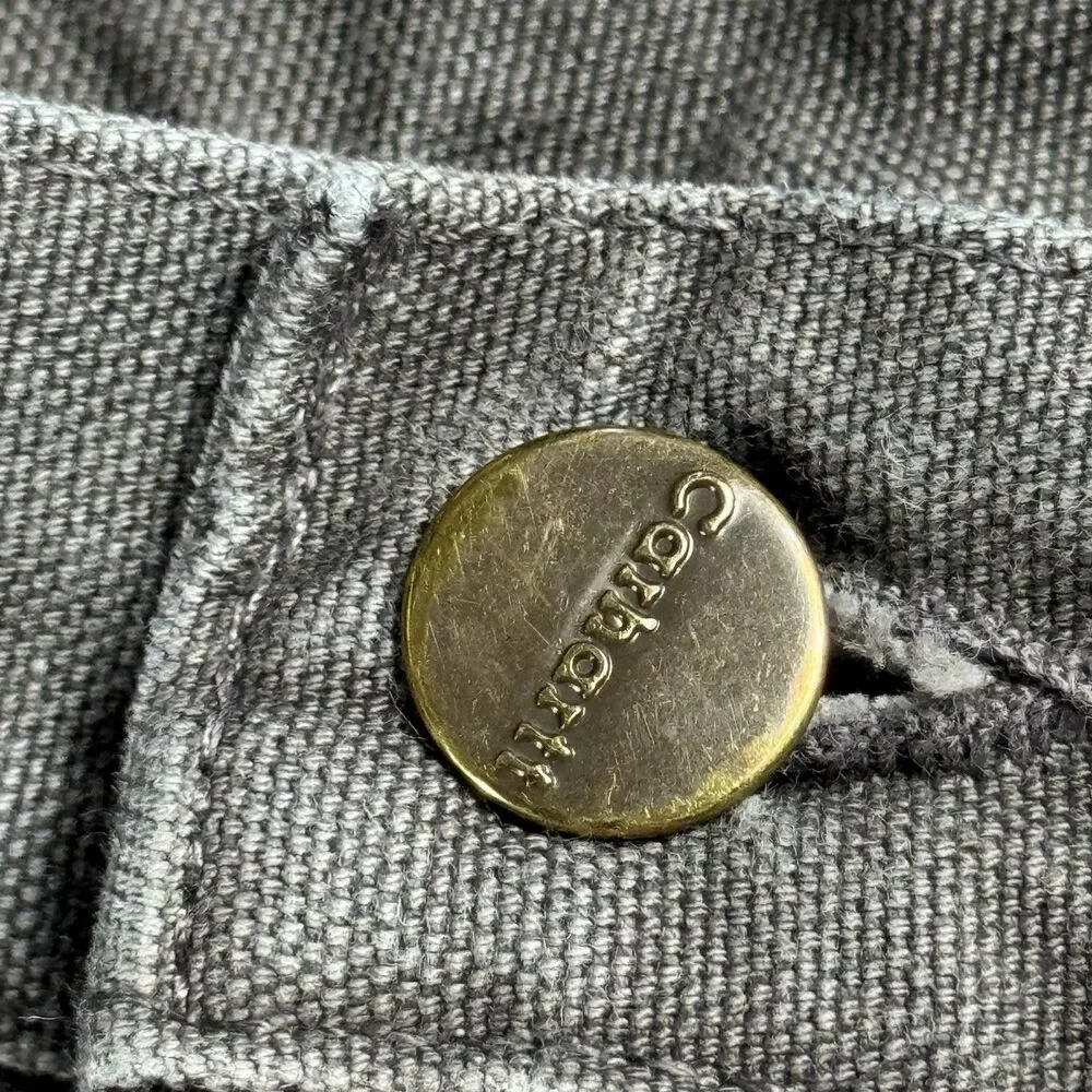 Carhartt Flannel Lined Dungaree Pants Size 34X30 Gray B111 GVL Workwear